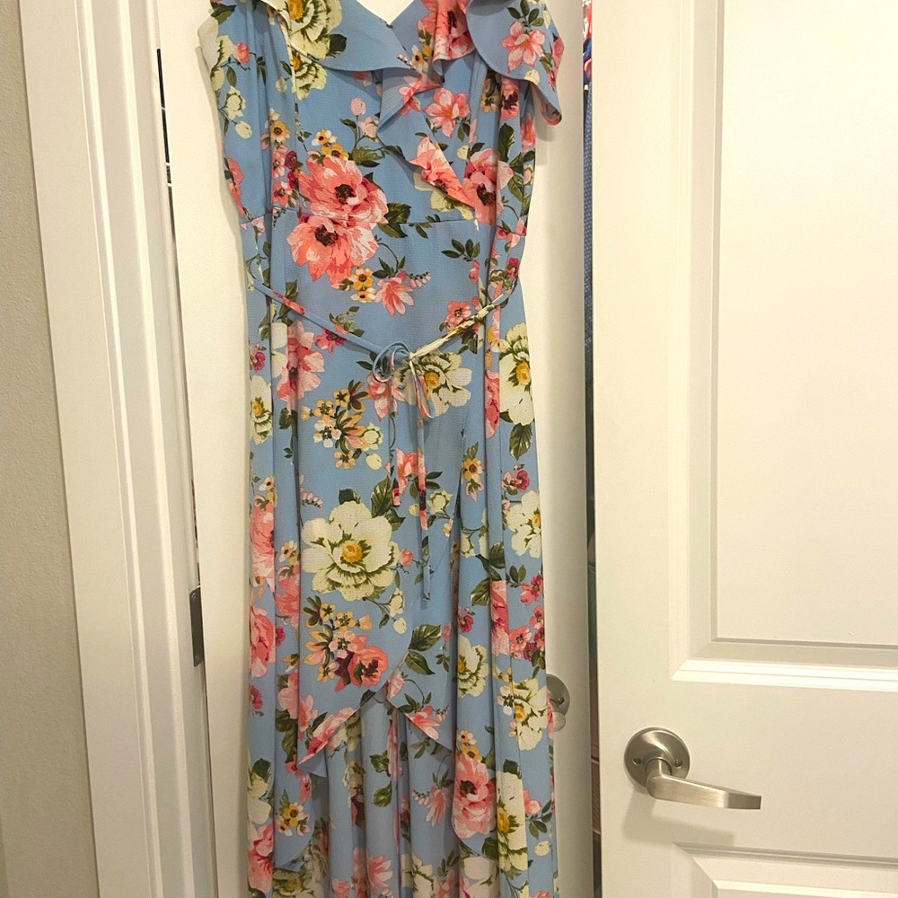 Blue floral summer dress